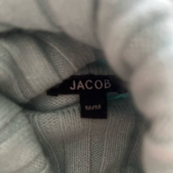 Jacob Womens Light Blue Preppy Cozy Turtleneck Long Sleeve Sweater Medium - Picture 2 of 7